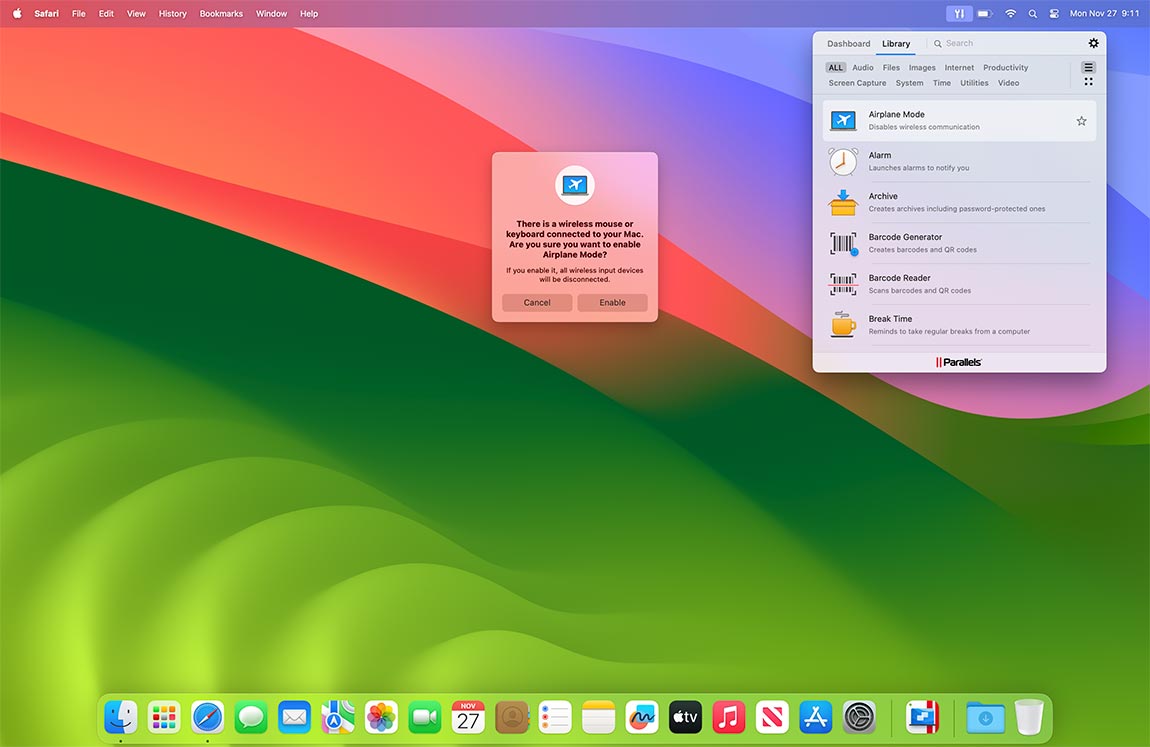 Airplane Mode screen