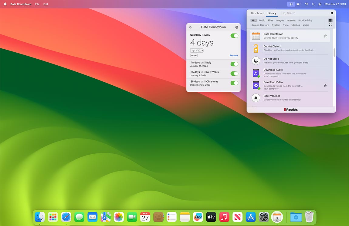 Date Countdown screen