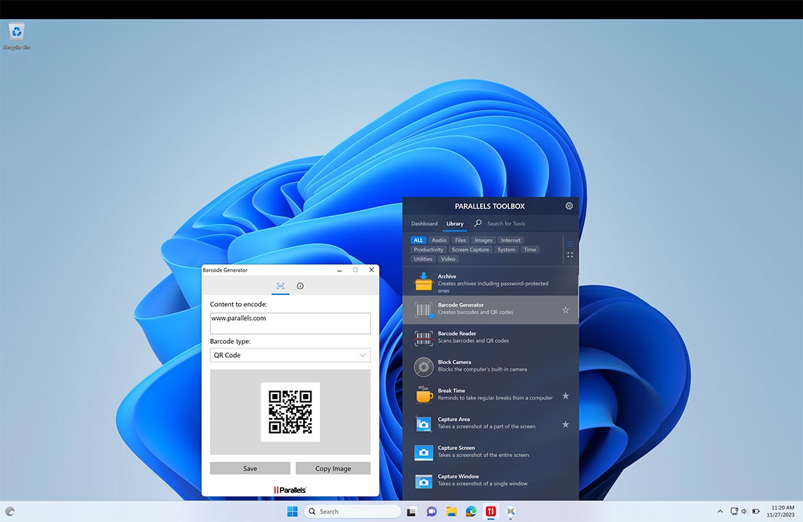 Barcode Generator screen