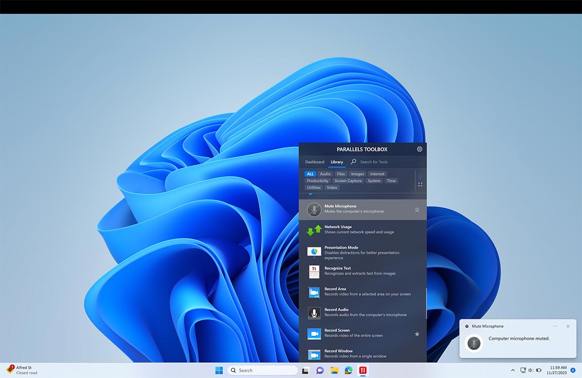 Mute Microphone screen
