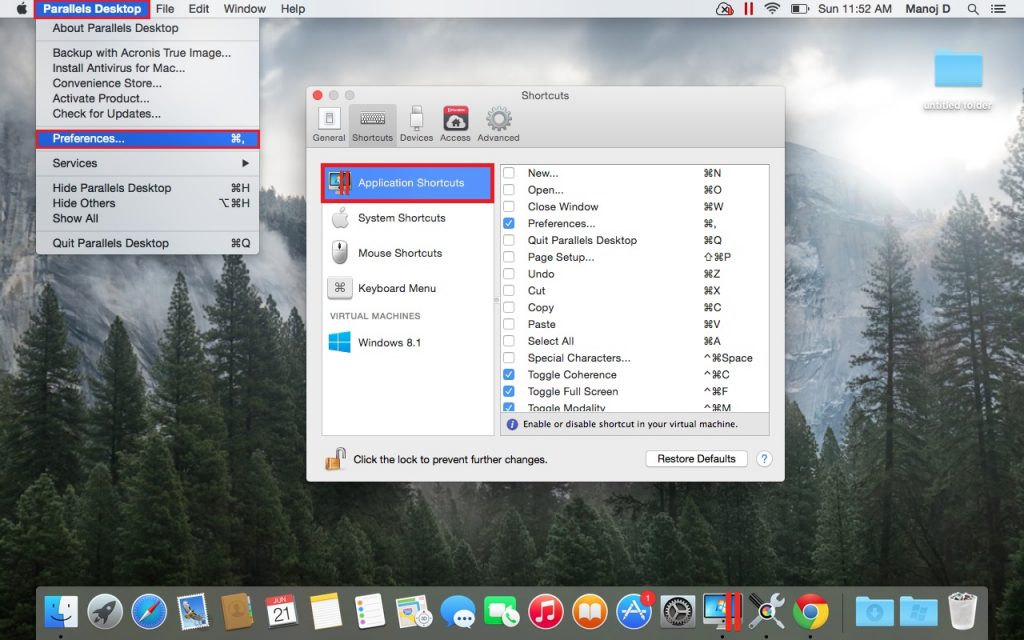 macbook shortcut for desktop