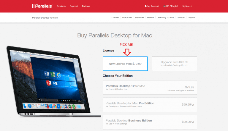 parallels update to newer version