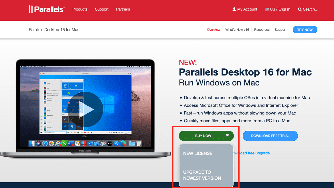 tell version parallels for mac