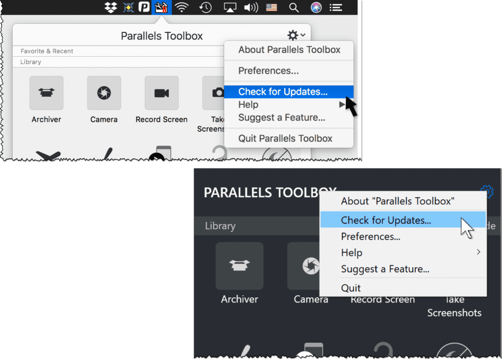 transfer parallels toolbox to a new mac