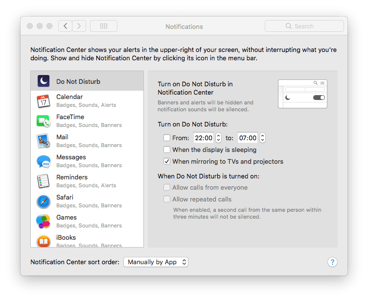 how do you turn sound off for notifications on mac