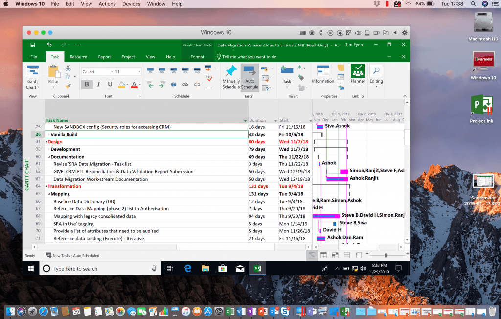 microsoft project for mac 2012