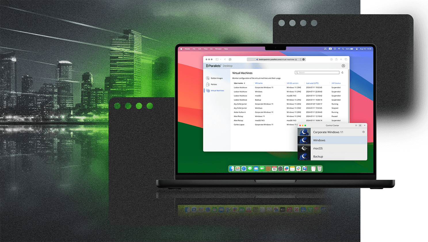 Exécutez Windows sous Mac avec notre bureau virtuel pour des performances simples, puissantes et transparentes.