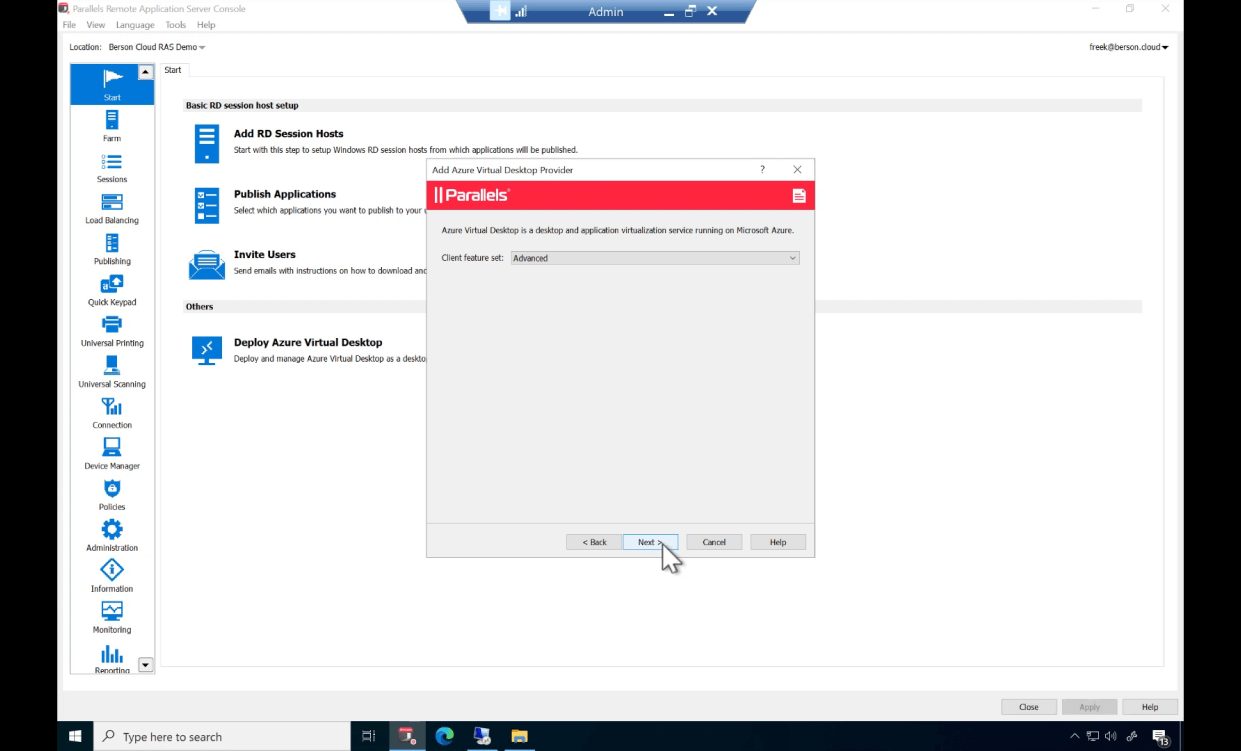 Set up Azure Virtual Desktop with Parallels RAS