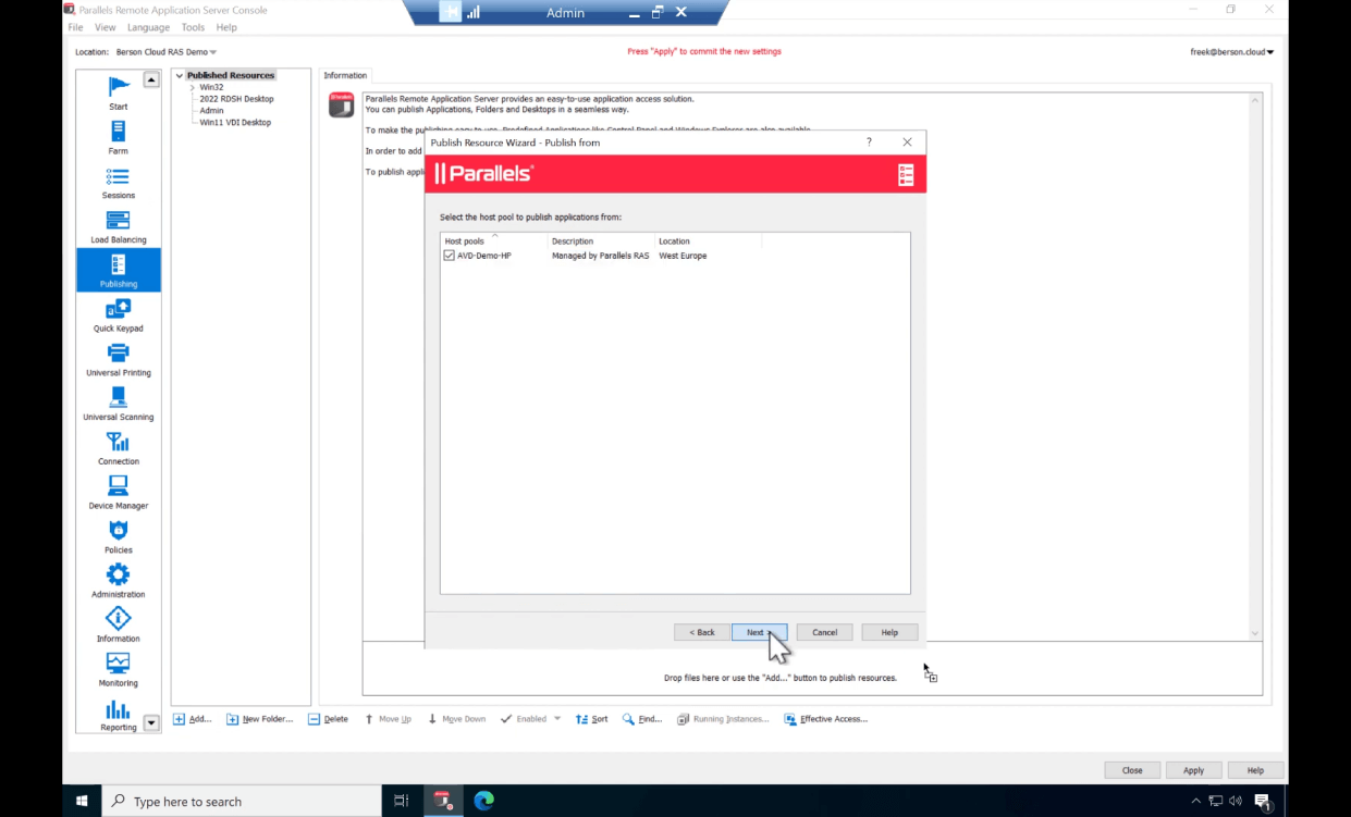 Set up Azure Virtual Desktop with Parallels RAS
