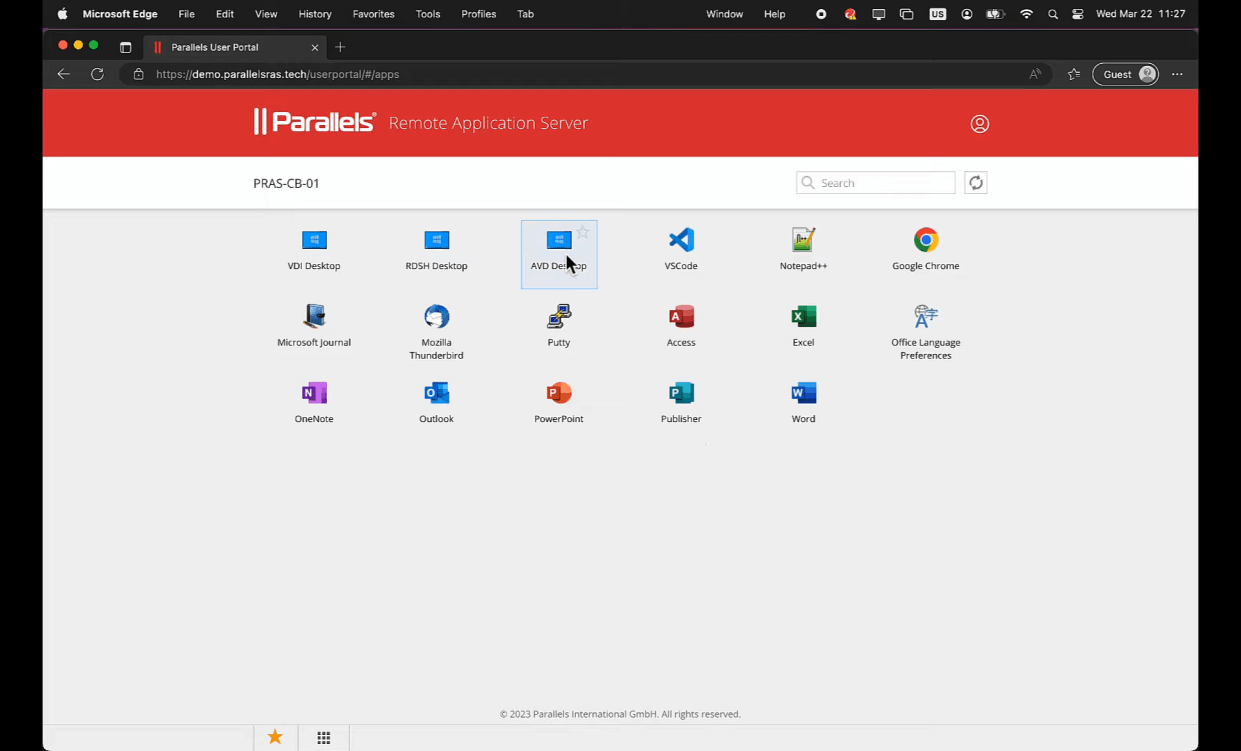 Accessing Azure Virtual Desktop Resources Using Parallels RAS Web Client